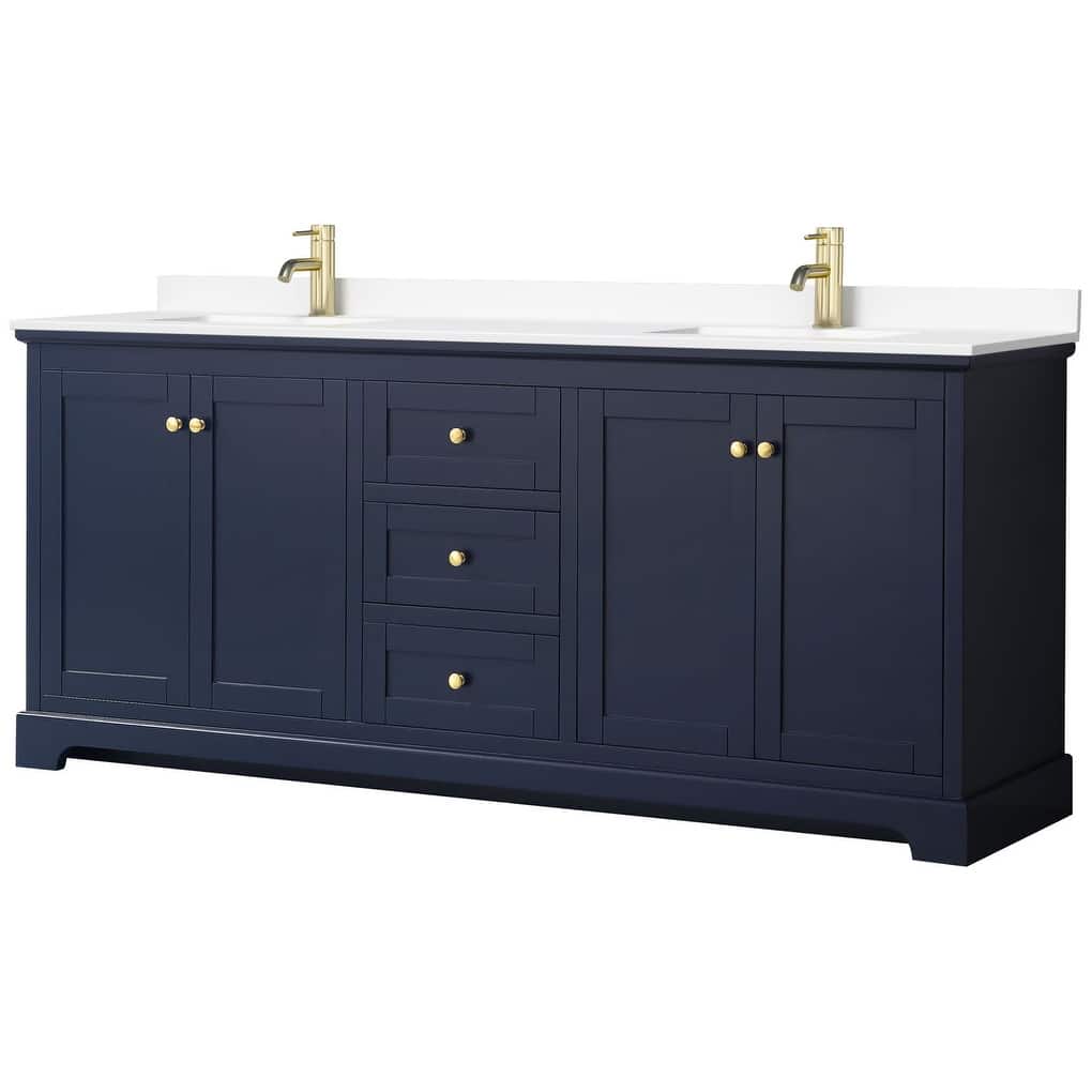 Wyndham Collection Avery 80" Free Standing Double Basin Vanity Set