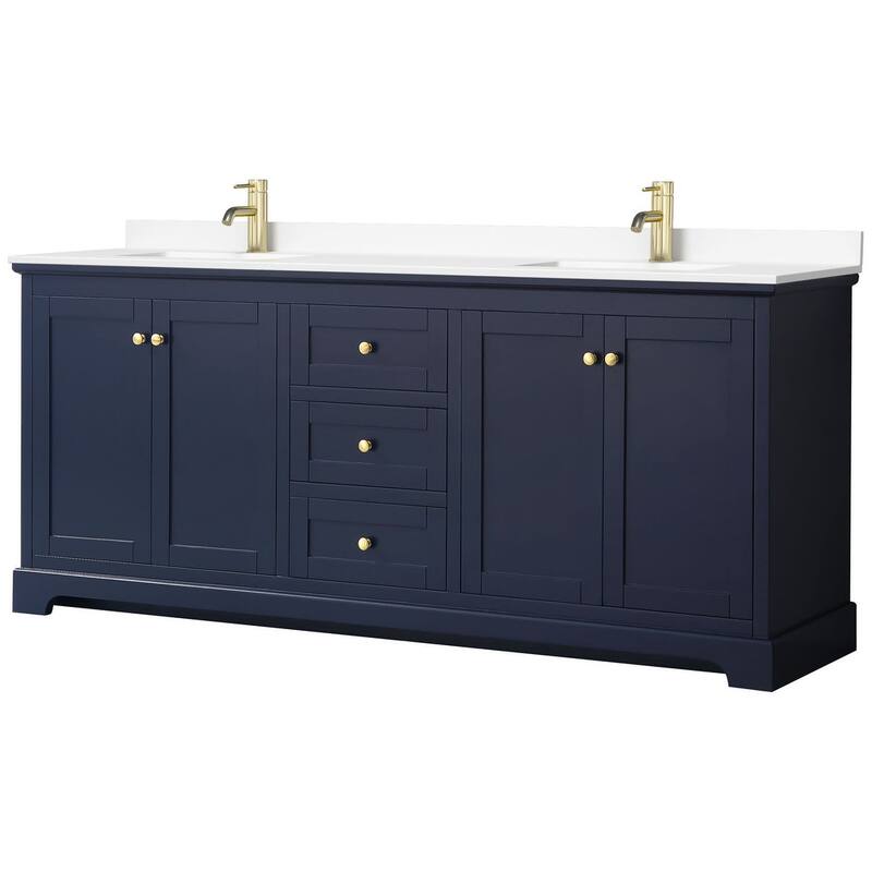 Wyndham Collection Avery 80" Free Standing Double Basin Vanity Set