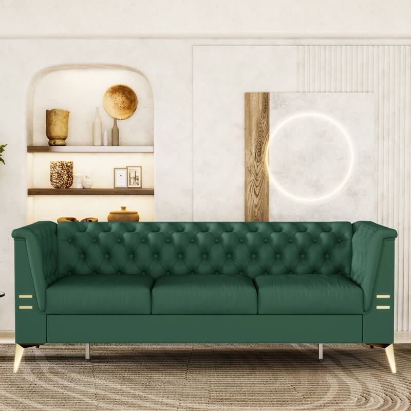 3seat Classic Chesterfield Sofa with Metal Sofa Legs