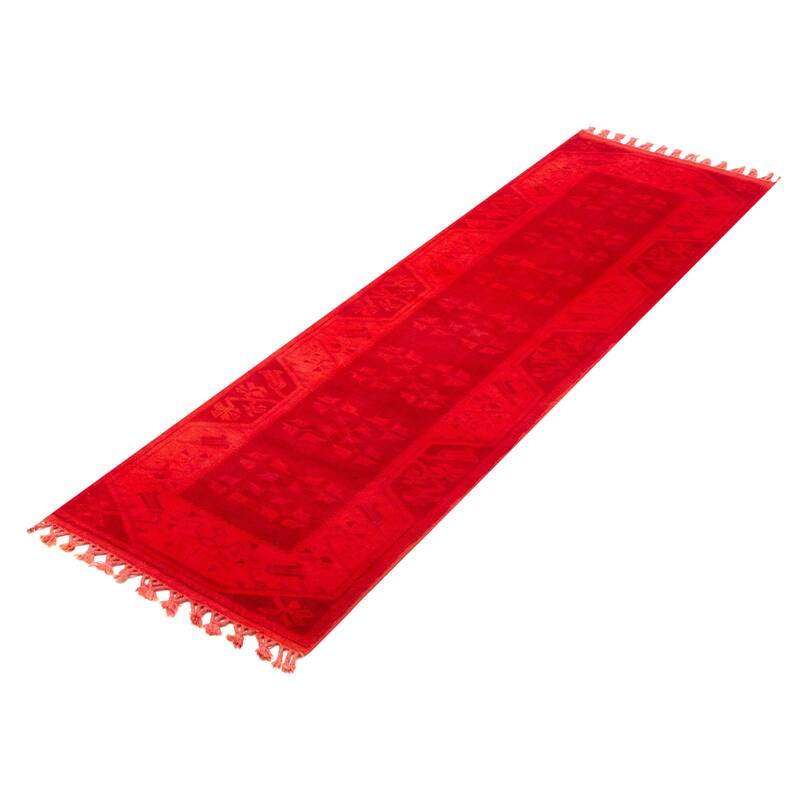 ECARPETGALLERY Hand-knotted Color Transition Red Wool Rug - 2'6 x 8'4