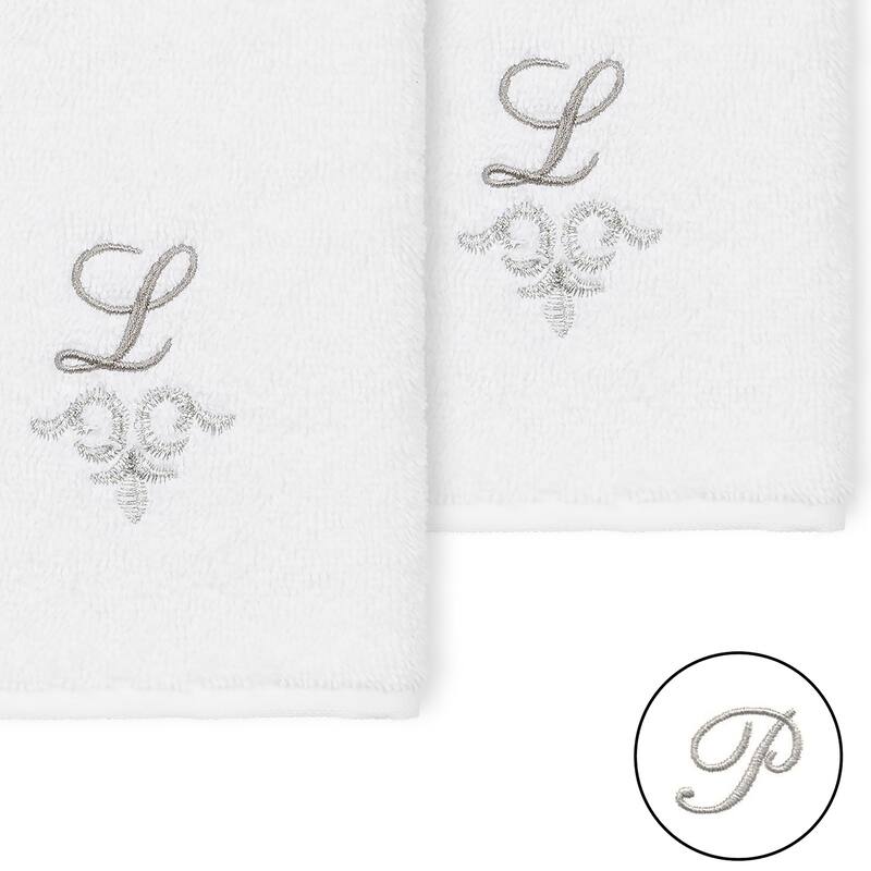 Authentic Hotel and Spa 100% Turkish Cotton Monica 2PC Embellished Washcloth Set