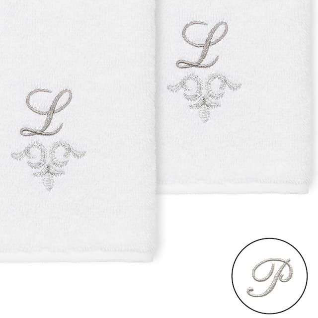 Authentic Hotel and Spa 100% Turkish Cotton Monica 2PC Embellished Washcloth Set