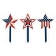 preview thumbnail 2 of 6, Glitzhome Set of 3 Wooden Patriotic Star Yard Stakes