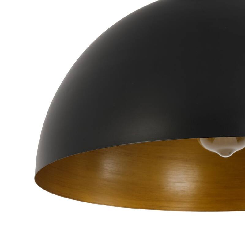 Modern Farmhouse 1-Light Metal Dome Semi Flush Mount 15.7in