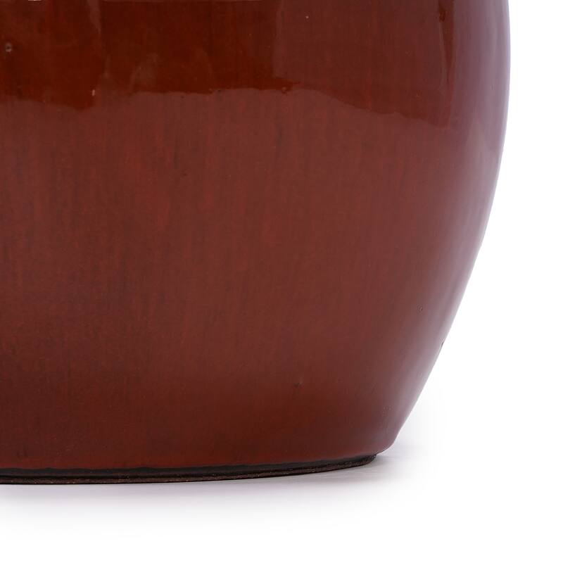 Anmytek Handmade Ceramic Plant Pots Set of 3 Rust Red