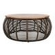 preview thumbnail 9 of 11, The Curated Nomad Doolittle Round Rattan Coffee Table Espresso Brown