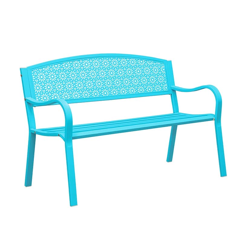 Maypex 2-Person Metal Outdoor Garden Bench