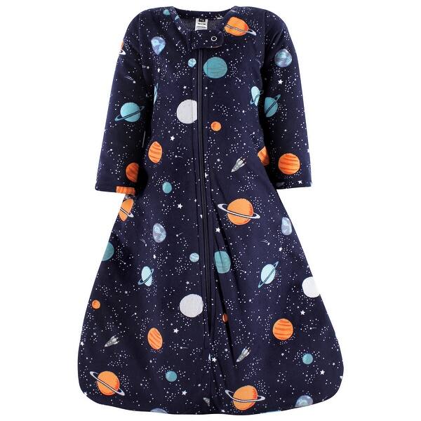 slide 1 of 1, Hudson Baby Long Sleeve Plush Faux Fur Sleeping Bag, Wearable Blanket, Space