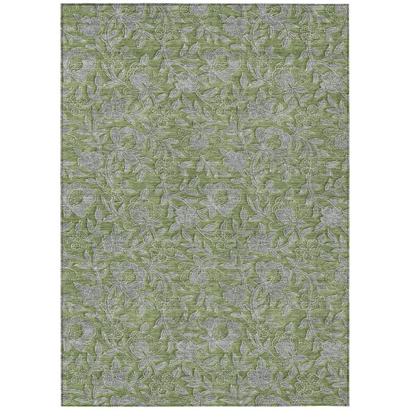 HomeRoots Floral Transitional Rectangle Outdoor Rug