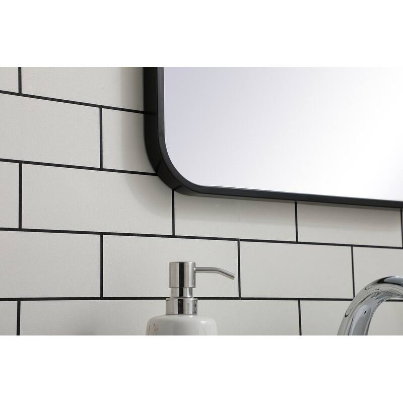Ezra Soft Corner Metal Rectangular Mirror