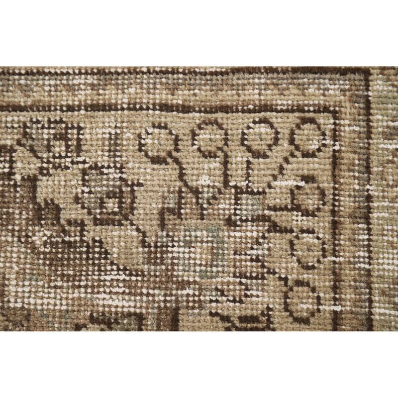 Hand Knotted Oriental 100% Wool Carpet Traditional Floral Brown Tabriz Area Rug - 4' 8'' X 3' 3''