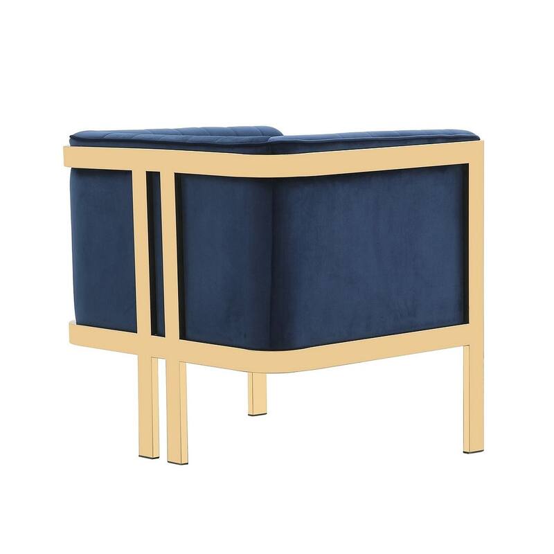 Manhattan Comfort Paramount Brass Velvet Accent Armchair (Set of 2)