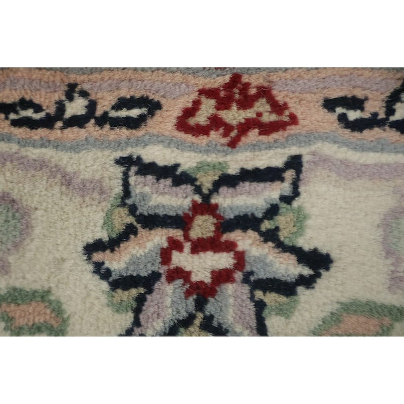 Hand Knotted Oriental 100% Wool Carpet Traditional All-Over Navy Blue & Blues Kashan Runner Rug - 10' 0'' X 2' 7''