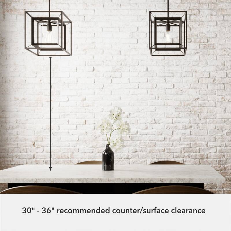 Hunter Doherty Convertible Pendant/ Semi-Flushmount - Kitchen Island, Entry, Dining - Industrial, Contemporary, Transitional