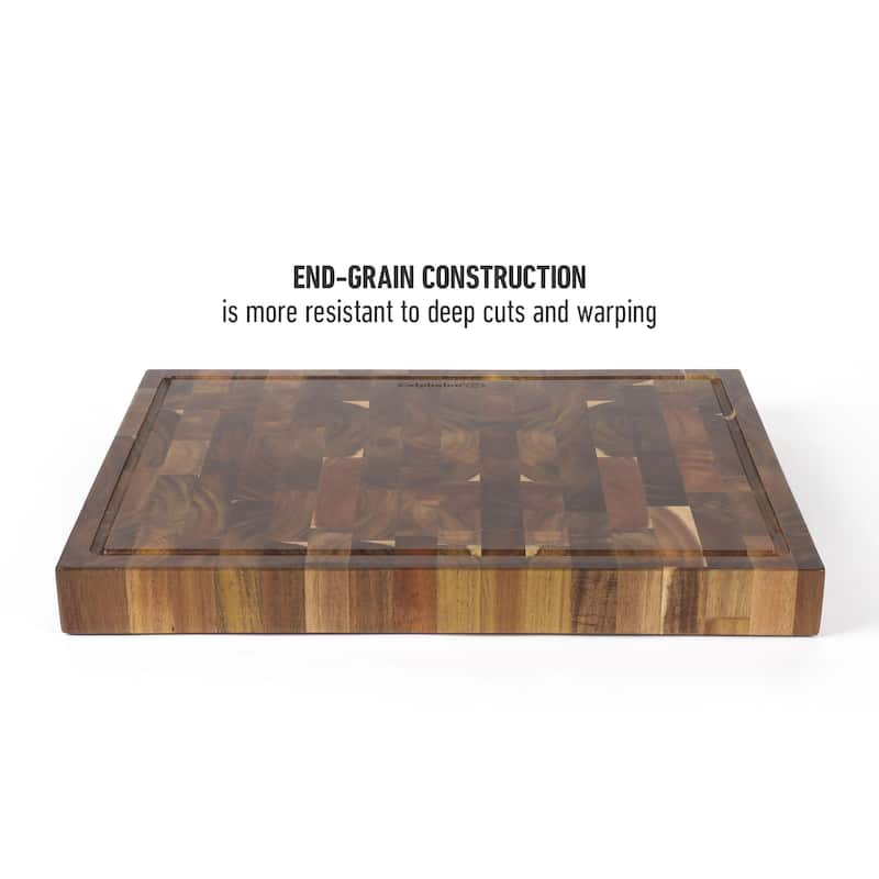 Calphalon Edge Guard Large 20 x 15, 18 x 12, or 13.6 x 9.5in End Grain Acacia Wood Cutting Board
