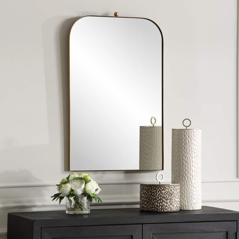 Uttermost 08185 Cassidy 21" W x 33" H Arched Framed Bathroom Mirror
