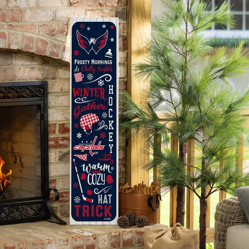 47" Double Sided Seasonal Porch Leaner, Washington Capitals - 47" x 11.25" - Winter