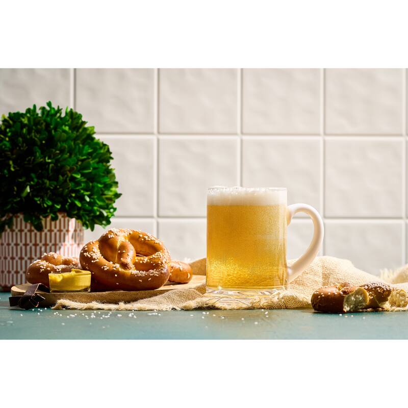 Majestic Gifts Inc. European 24 oz. Glass Mug with white handle