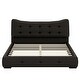 preview thumbnail 6 of 7, Queen Size PU Upholstered Platform Bed with Ergonomic Wingback Headboard