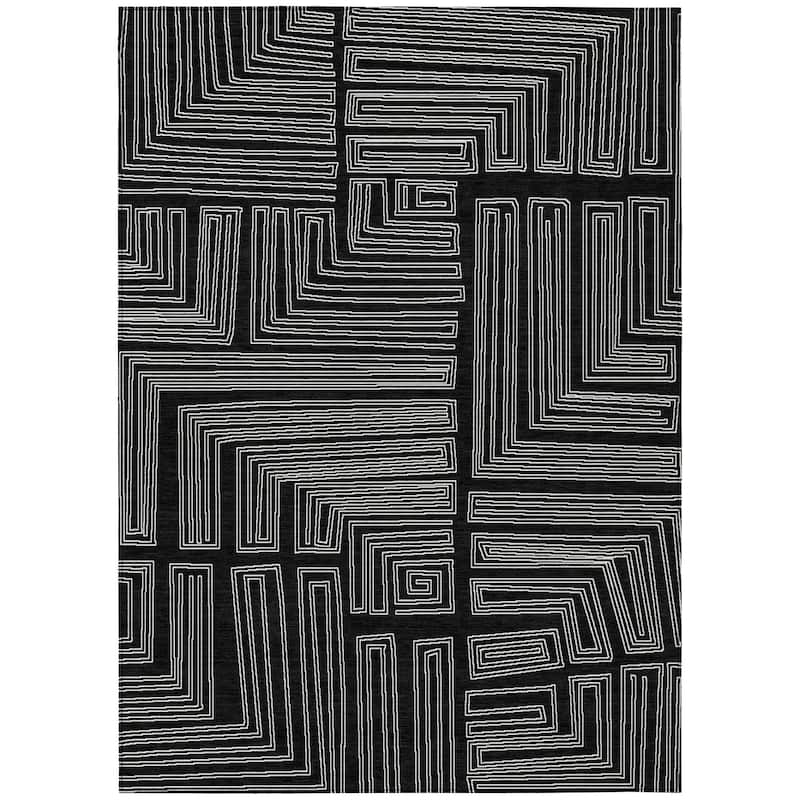 Machine Washable Indoor/ Outdoor Contemporary Stack Chantille Rug