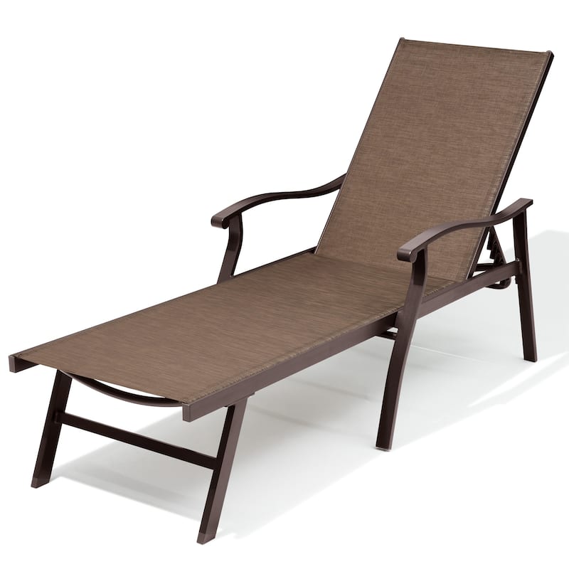 VredHom Outdoor Aluminum Adjustable Chaise Lounge Chairs - 76.18" L ×21.1" W ×13.8" H