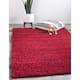 Unique Loom Solid Shag Area Rug - 3'3" x 5'3" - Cherry Red