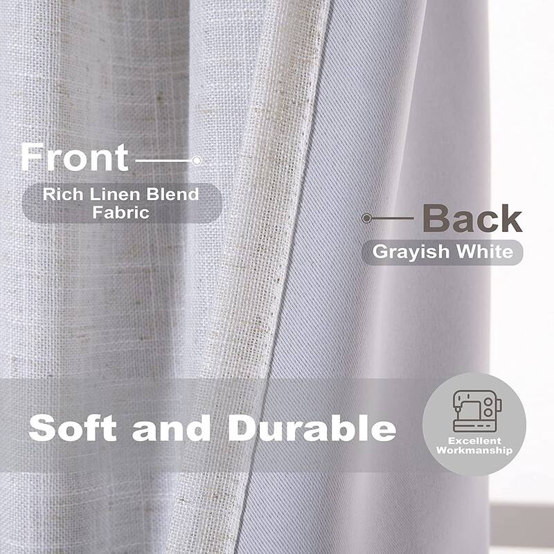 DriftAway Twist Tab Linen Textured Lined Blackout Solid Curtains 2 Panels