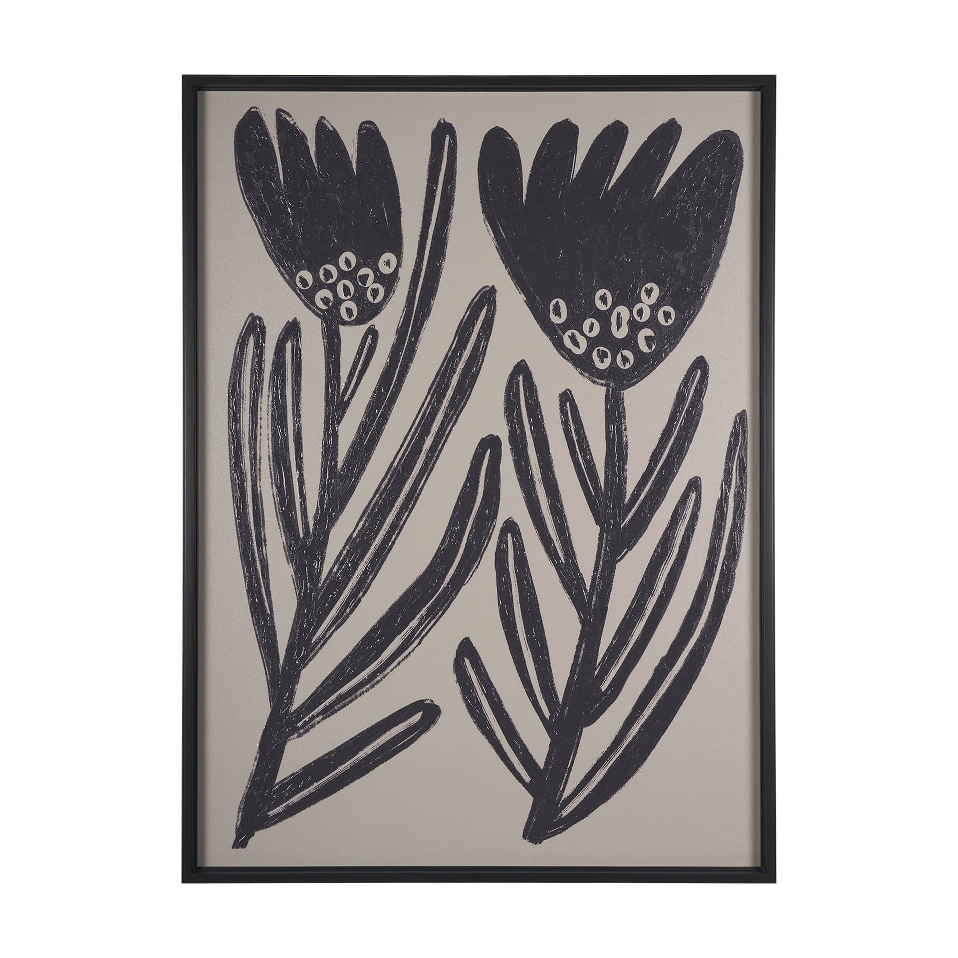 Simple Floral-Grow by Mercana Studio a Hand Embellished Textured Framed Art Print