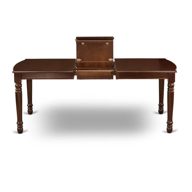East West Furniture Kitchen Set Consists of a Rectangle Dining Table and Upholstered Chairs, Mahogany (Pieces Options)