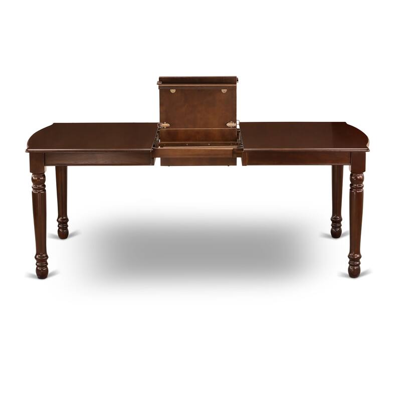 East West Furniture Kitchen Table Set Includes a Rectangle Dining Table and Padded Chairs, Mahogany (Pieces Options)
