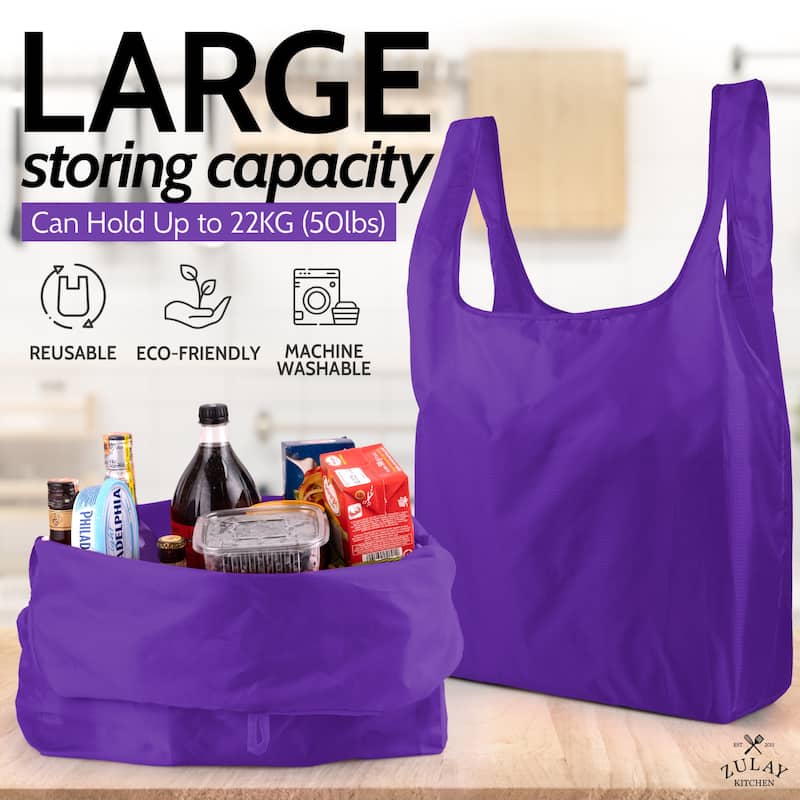 Zulay Kitchen 5 Pack 50 Pound Reusable Grocery Bags