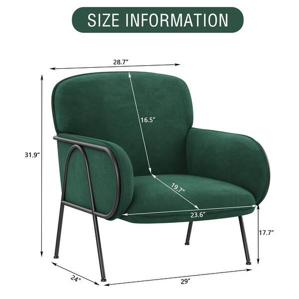 Velvet Accent Chair,Upholstered Modern Accent Chair Leisure Single Sofa Chair 23" Wide Seat Designed Arm Chair Corner Chair
