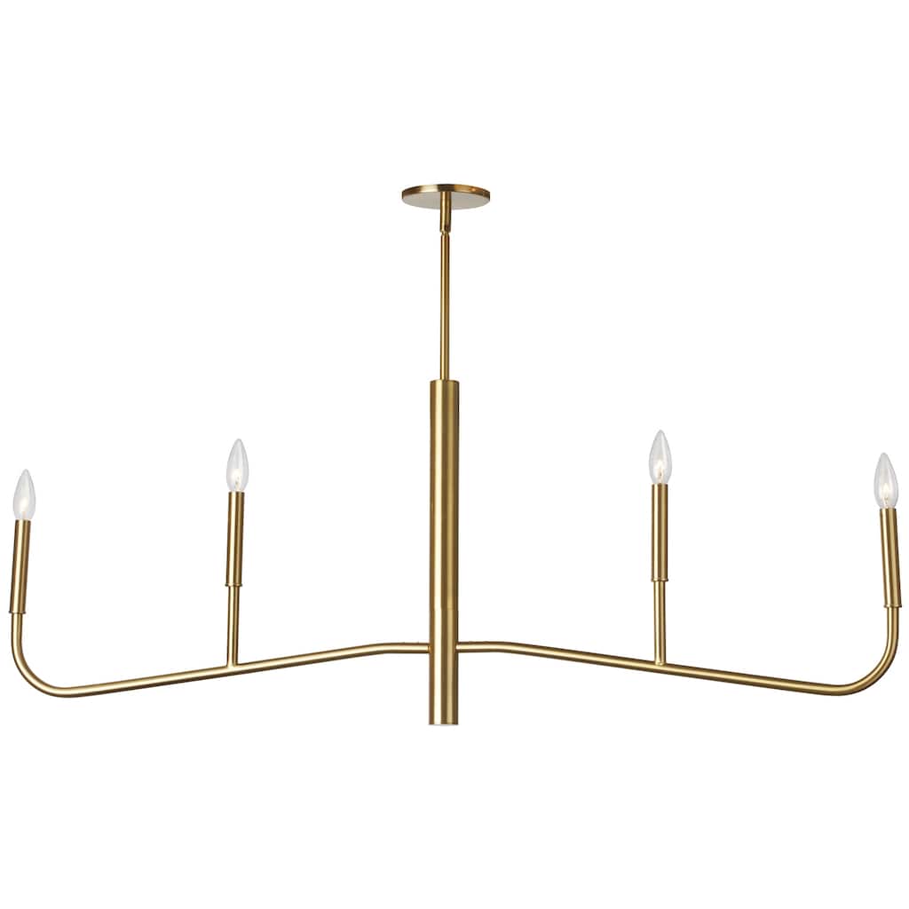 City Chic 4 Light Chandelier - Aged Brass Horizontal Lighting Fixture - 1.75