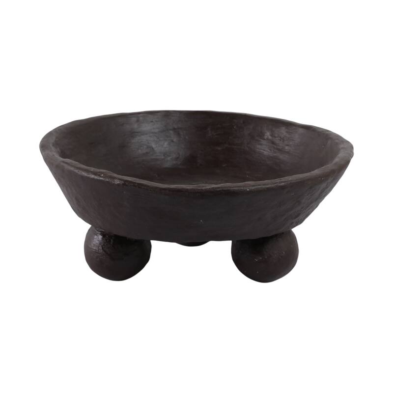 Decorative Textured Bowl with Triple-Sphere Feet Base