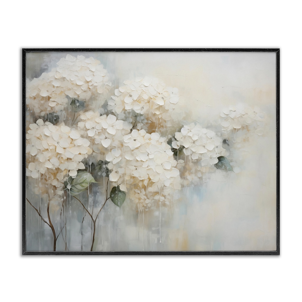 Stupell Subtle Fading White Hydrangeas Framed Giclee Art Design By Arlington Prints