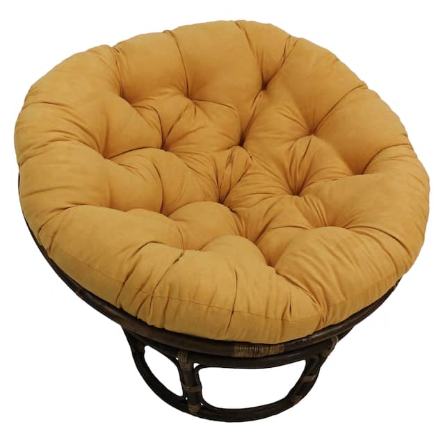 Microsuede Indoor Papasan Cushion (44-inch, 48-inch, or 52-inch) (Cushion Only) - 52 x 52 - Lemon