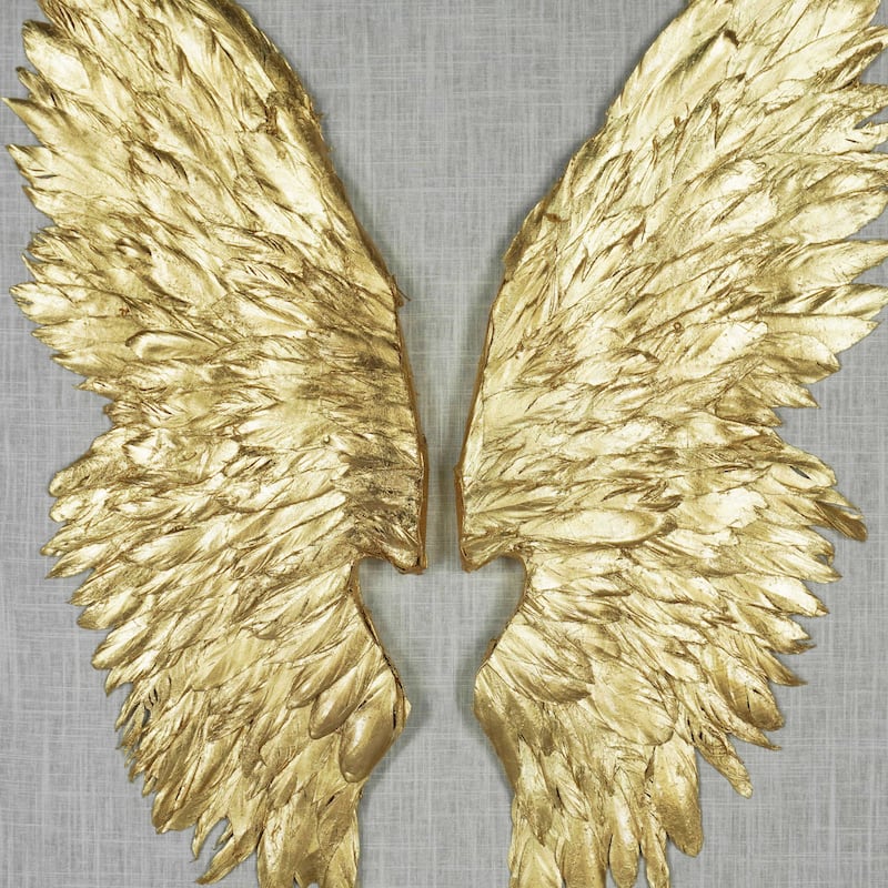 HUJI Gold Wings Shadow Box Wall Decor