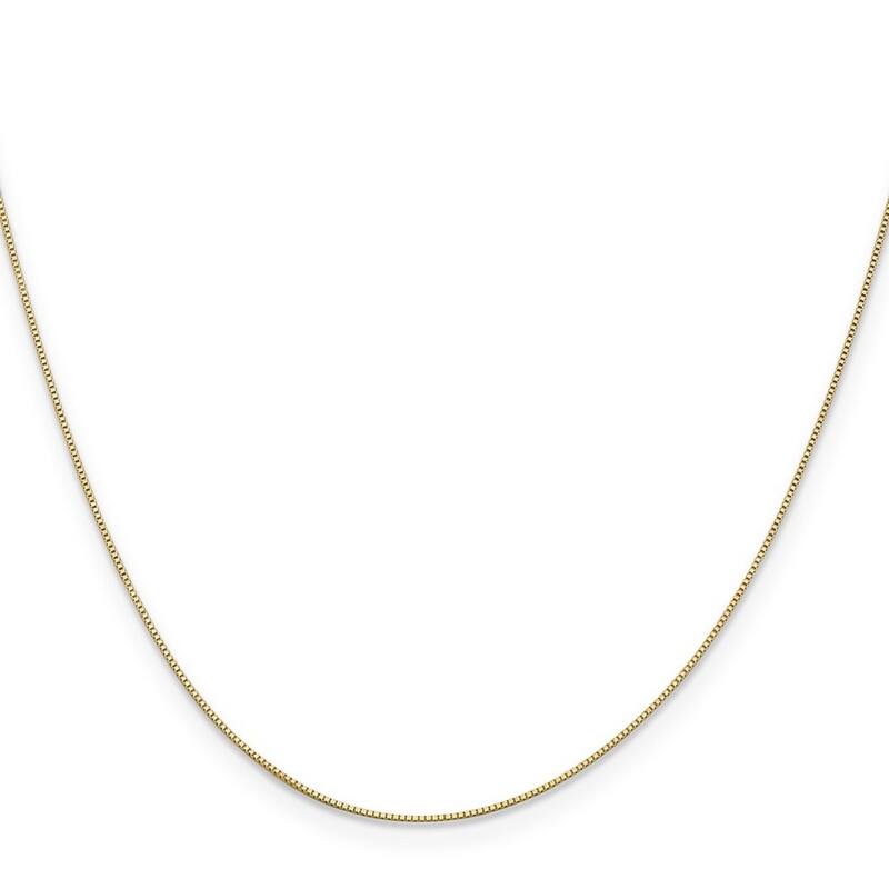Curata 14k Yellow Gold 0.5mm Baby Box Chain Necklace for Women Options: 16 18 20