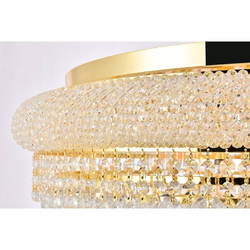 Elegant Lighting Gold 28-inch Royal Cut Crystal Clear Flush Mount