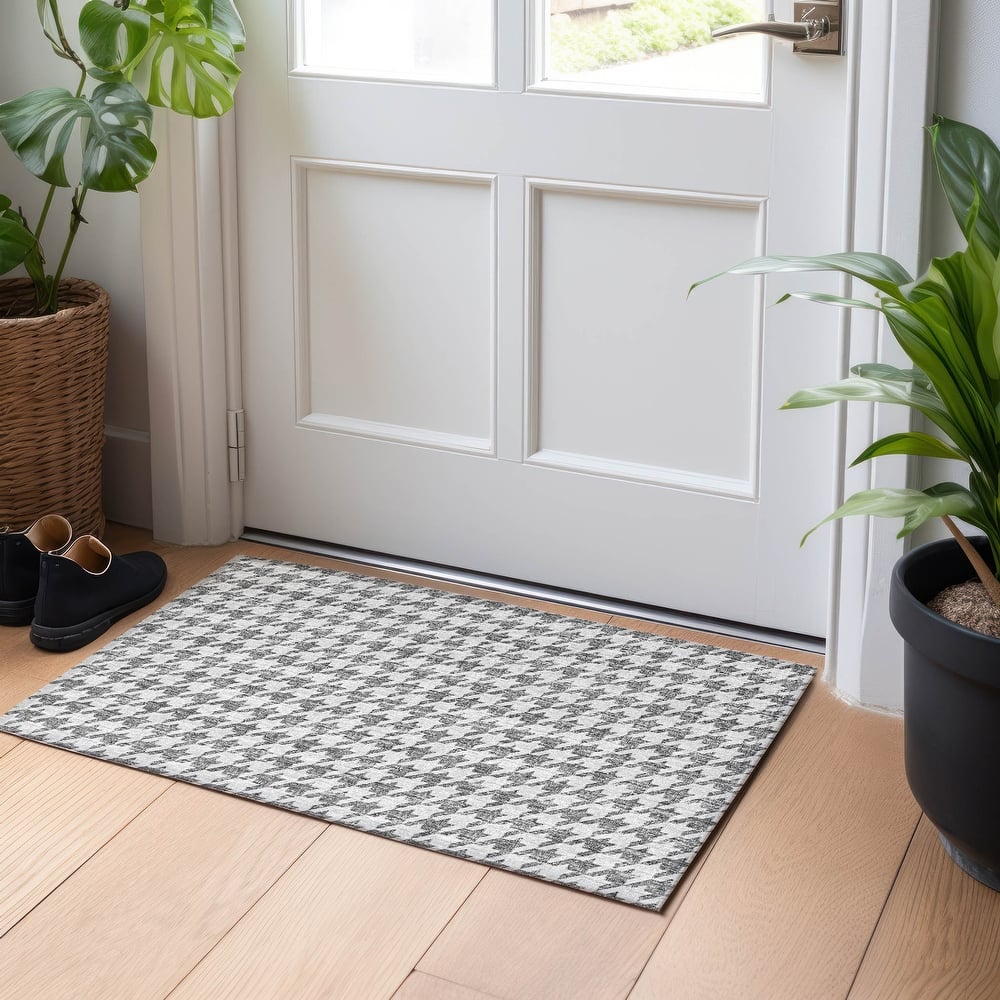 Premium Washable Super Soft Modern Houndstooth Mayfield Rug