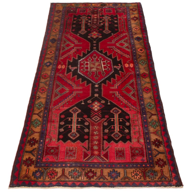 ECARPETGALLERY Hand-knotted Anadol Red Wool Rug - 3'6 x 9'0
