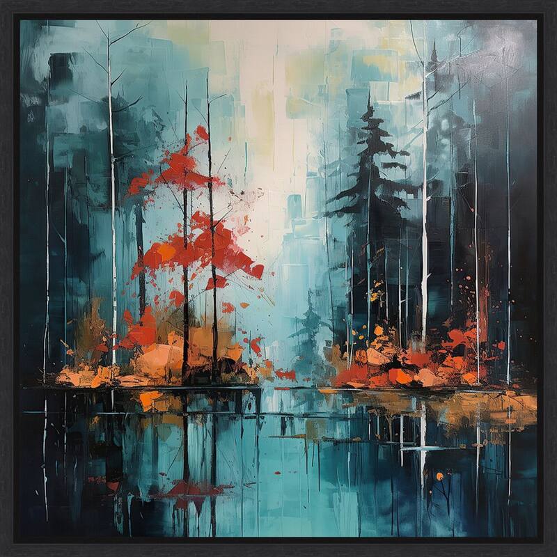 Dense Forest by Tradelink inhouse artist (22 x 22 in.), Framed Canvas Wall Art Print