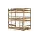 preview thumbnail 11 of 11, Rubber Wood Detachable Triple Twin Bunk Bed with Two Built-in Ladders,Guardrails for Home