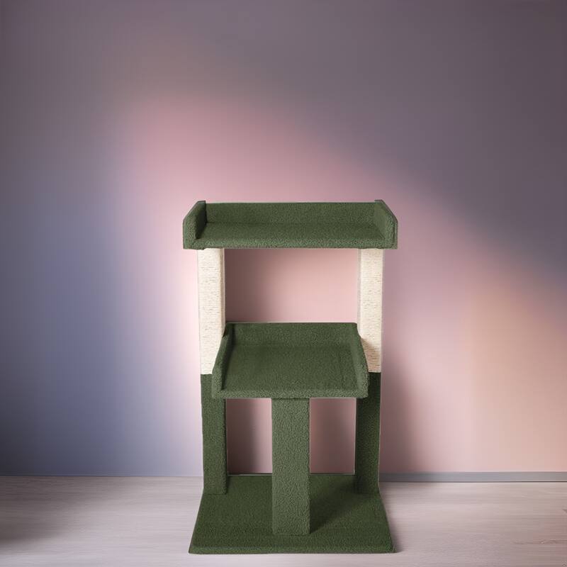 2 Tier Cat condo for Large Cats Tower with Scratching Post