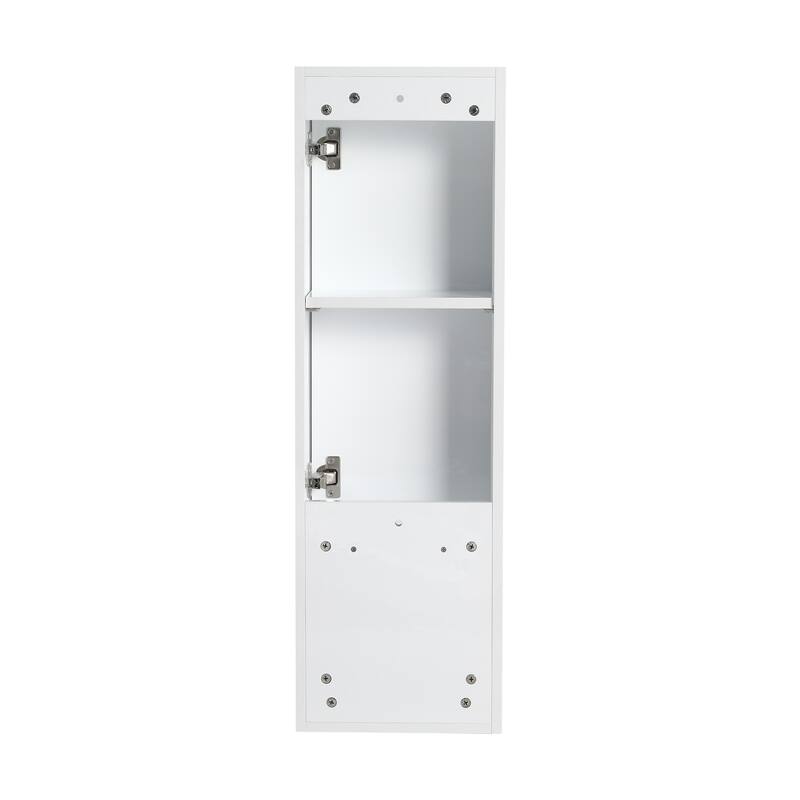 12" Bathroom Wall Cabinet, Soft Close Doors, Float Mounting Design,Glossy White