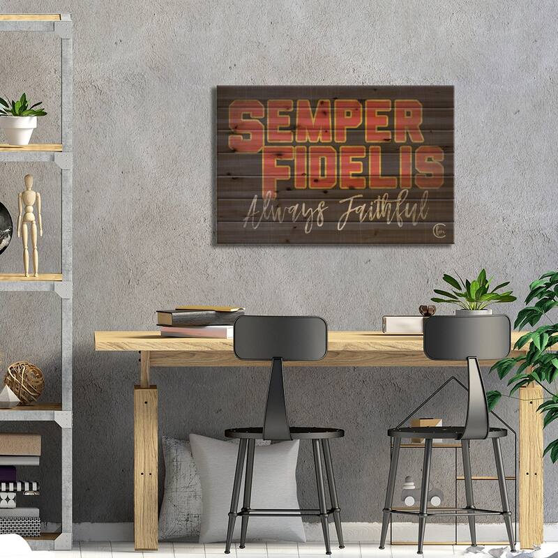 Semper Fidelis Print On Wood by Fearfully Made Creations - Multi-Color