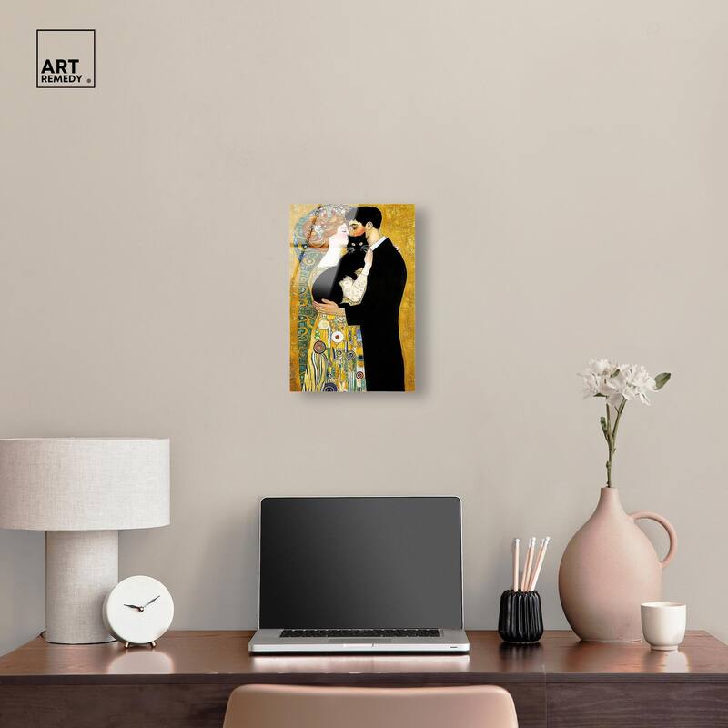 Kiss with Cat Acrylic by Art Remedy, Ready to Hang
