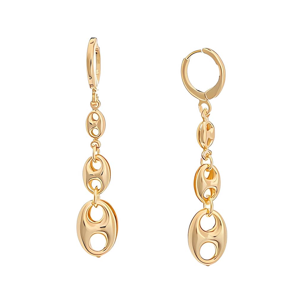 Juvell Gold Plated Brass Dangling Puffer Mariner Earring - N/A