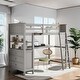 preview thumbnail 2 of 14, Stylish & Simple Twin size Loft Bed with Drawers and Built-in Desk, Wooden Loft Bed with Shelves, Health and Comfort, Grey