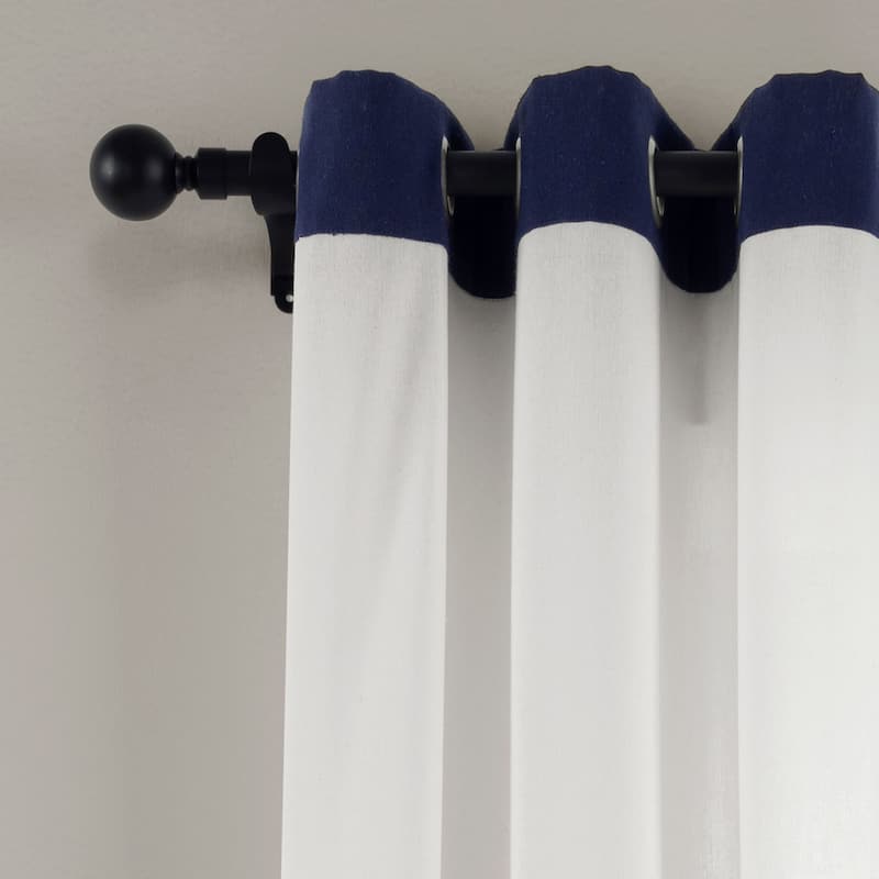 Lush Decor Faux Linen Grommet Colorblock Window Curtain Single Panel - 84" x 40"